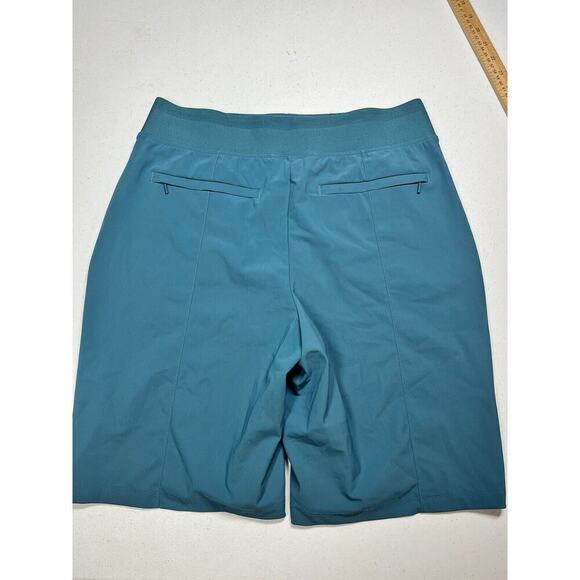 Athleta Cosmic Bermuda Shorts Womens Sz 10 Borealis Teal Stetch - Picture 7 of 7